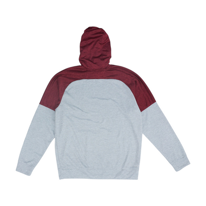 Gray Color Block Hoodie Pullover