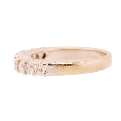 14K White Gold Round Seven Diamond Band