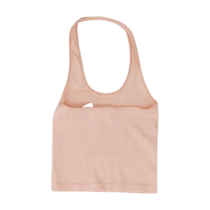 Pink Solid Sports Bra
