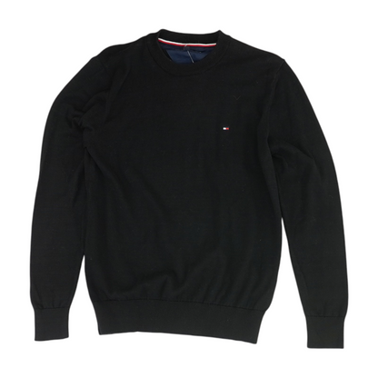 Black Solid Pullover Sweater