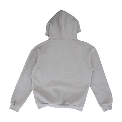 Beige Solid Hoodie Pullover