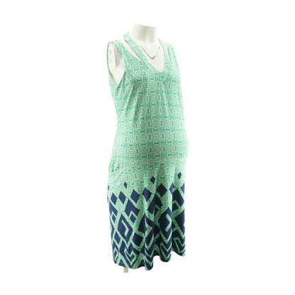 Green Maternity Geometric Mini Dress