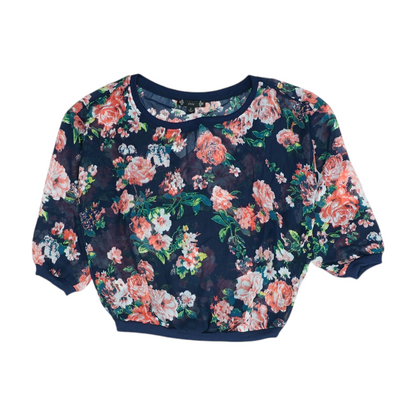 Navy Floral Blouse