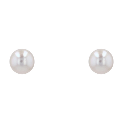 14K Yellow Gold Cultured Pearl Stud Earrings