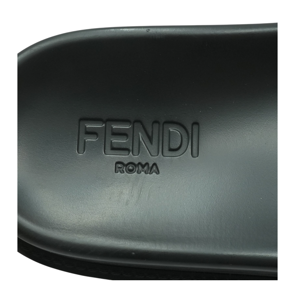 Fendi Black 7X1377 Rubber Slides – Image 6