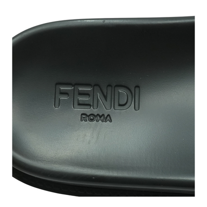 Fendi Black 7X1377 Rubber Slides – Image 6