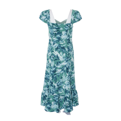 Green Floral Midi Dress