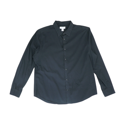 Black Solid Long Sleeve Button Down