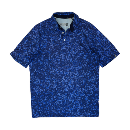 Navy Abstract Short Sleeve Polo