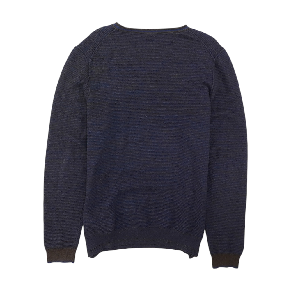 Blue Striped Pullover Sweater