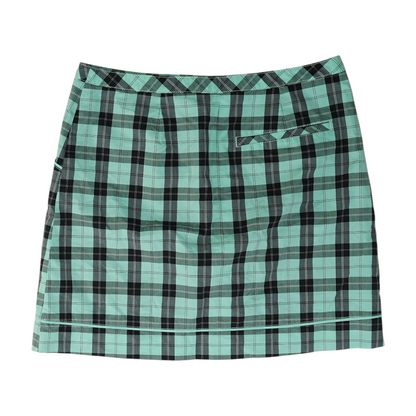 Green Plaid Mini Skort