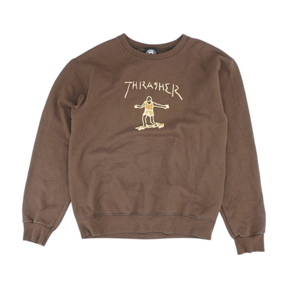 Brown Solid Sweatshirt Pullover