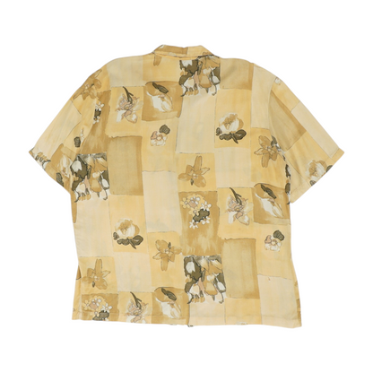 Orange Abstract Short Sleeve Button Down