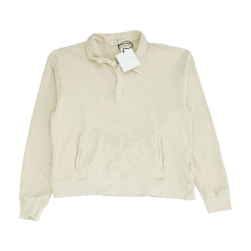 Beige Solid 1/4 Zip Pullover