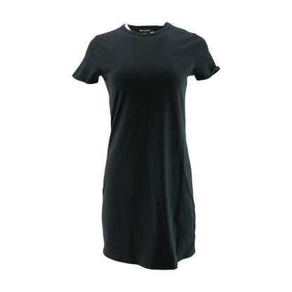 Black Solid Midi Dress