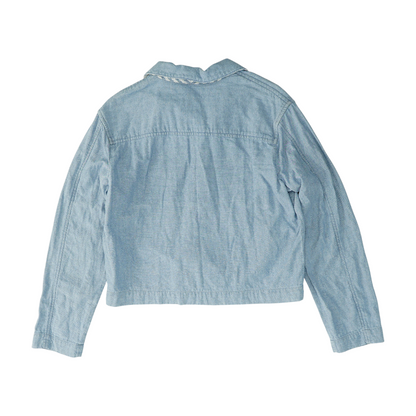 Blue Solid Denim Jacket