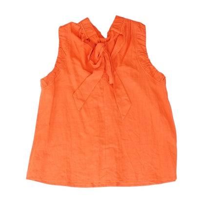 Orange Solid Sleeveless Blouse