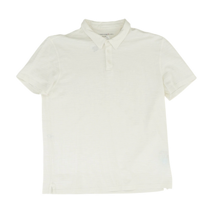 Ivory Striped Short Sleeve Polo
