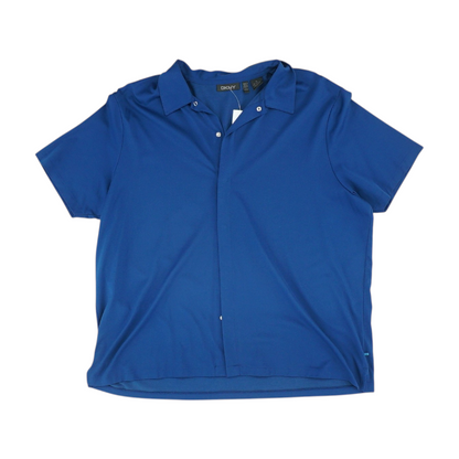 Blue Solid Short Sleeve Polo