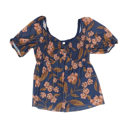 Navy Floral Blouse