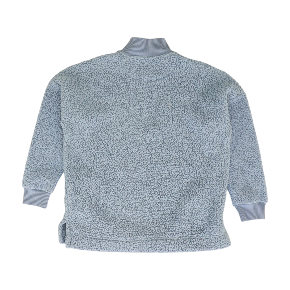 Blue Solid 1/4 Zip Pullover