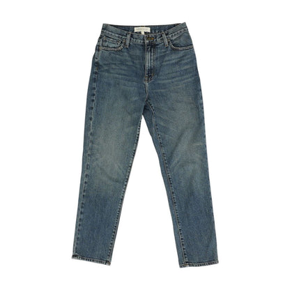 Blue Mid Rise Slim Leg Jeans