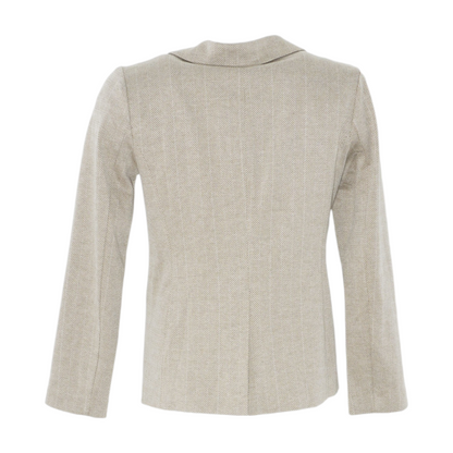 Beige Herringbone Blazer