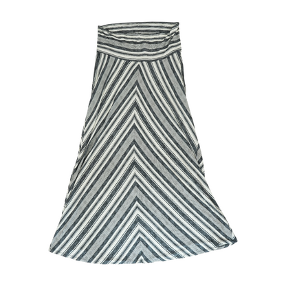 Gray Maternity Striped Maxi Skirt