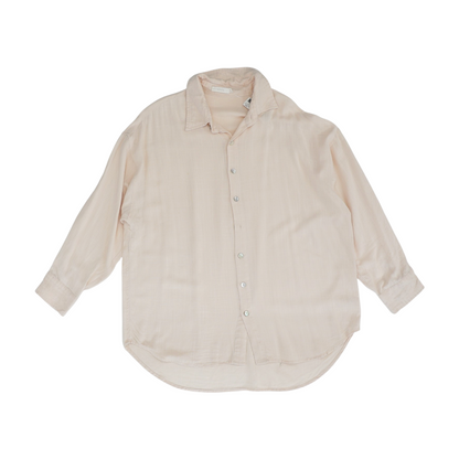 Peach Solid Long Sleeve Button Down