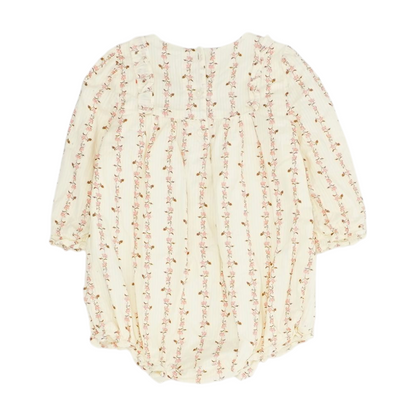 Janie & Jack Cream Floral Long Sleeve One-Piece – Image 2