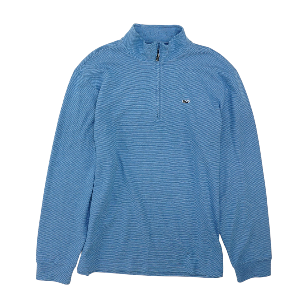 Blue Striped 1/4 Zip Pullover