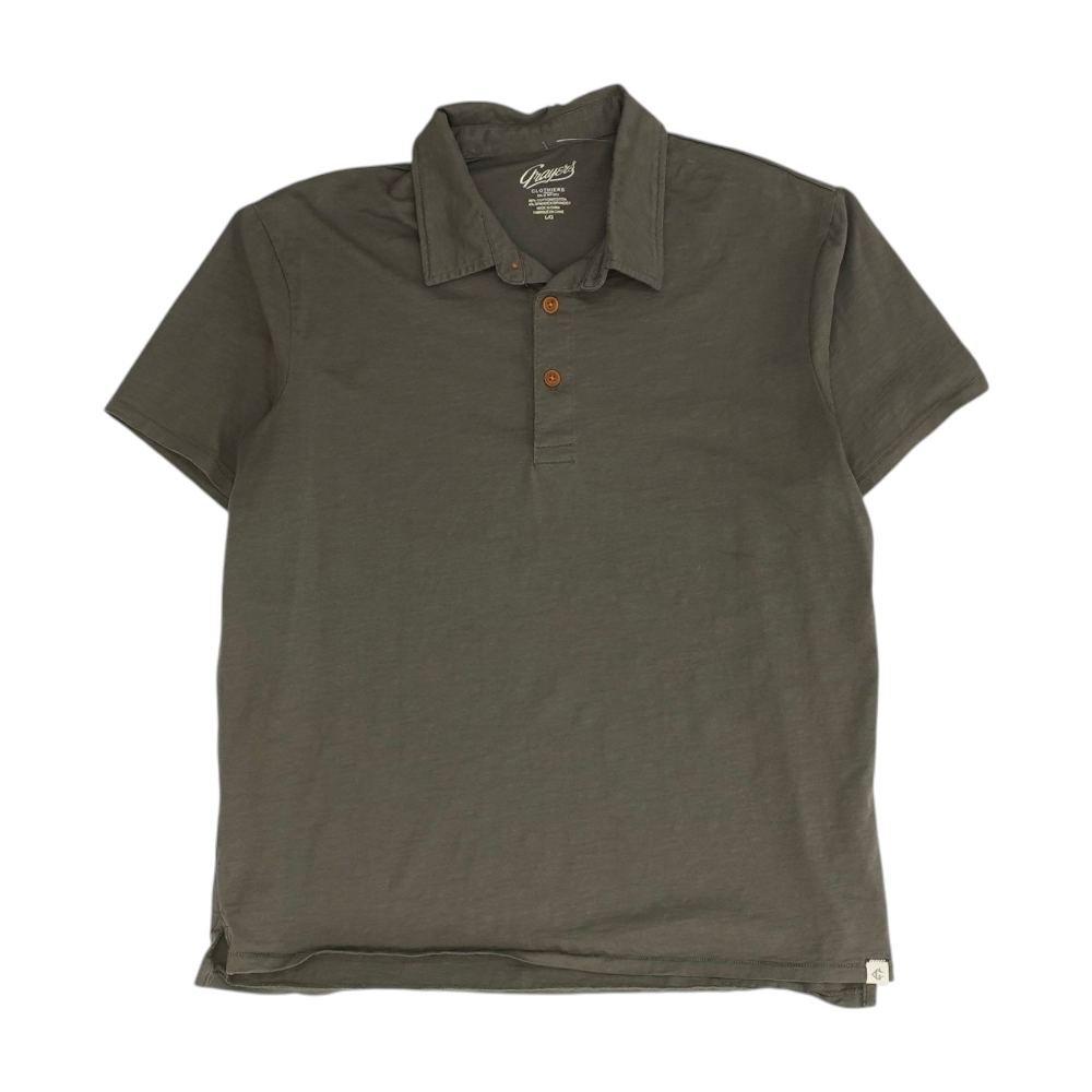 Gray Solid Short Sleeve Polo