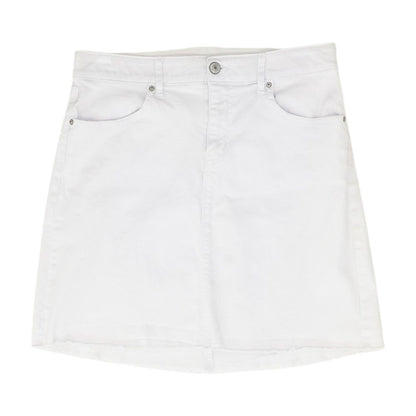 White Solid Mini Skirt