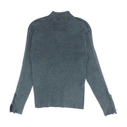 Green Solid 1/4 Zip Sweater