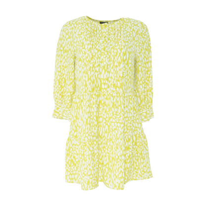 Yellow Animal Print Mini Dress