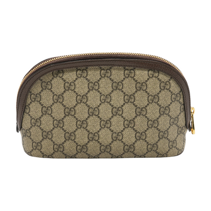 Beige Graphic Makeup Bag