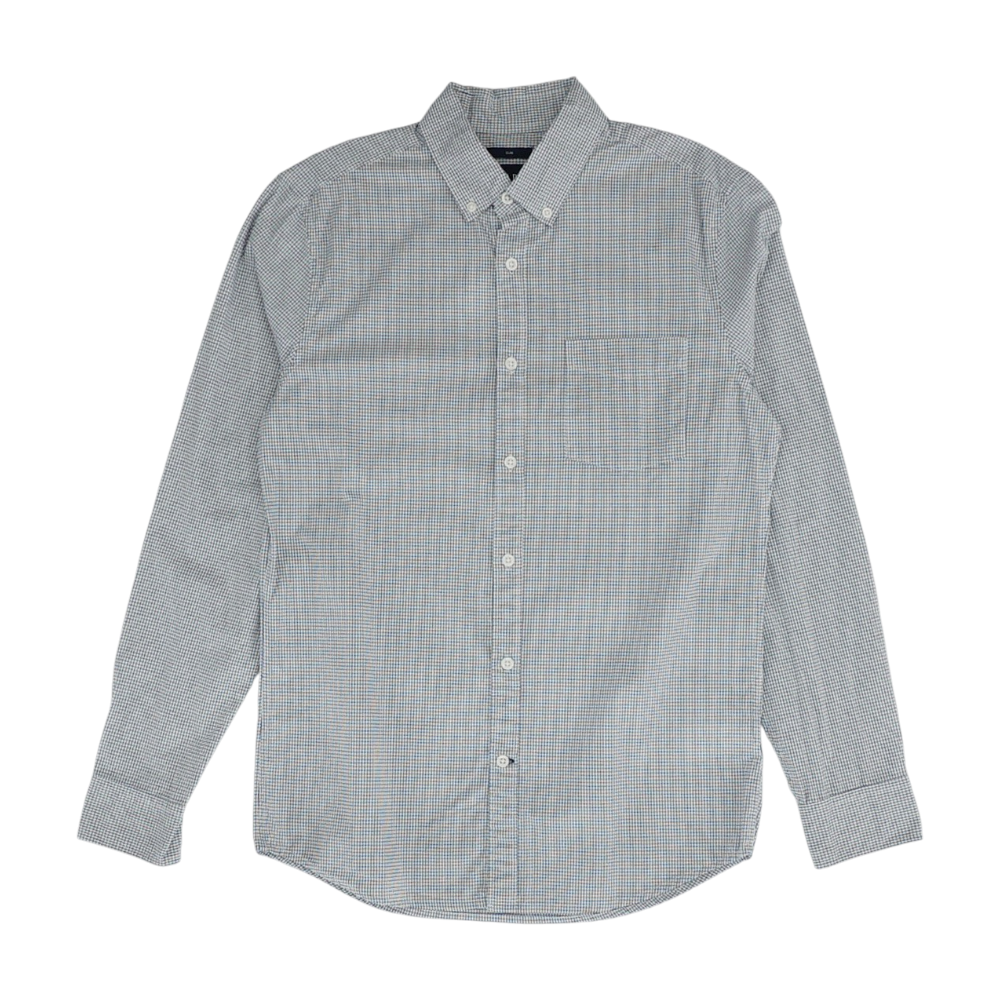White Check Long Sleeve Button Down