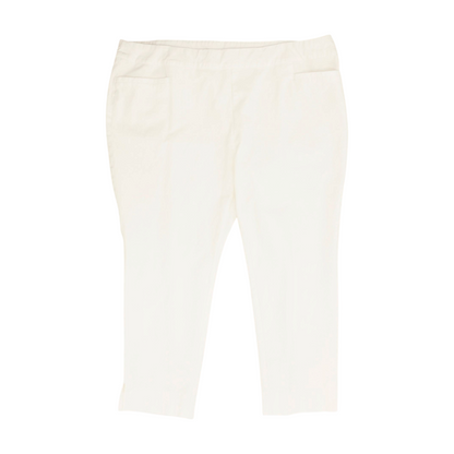 White Solid Chino Capris
