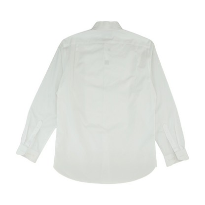 White Solid Long Sleeve Button Down