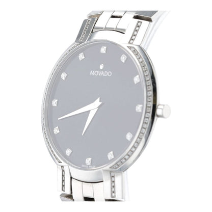 Men's Faceto Diamond Accented Stainless Steel Diamond Watch