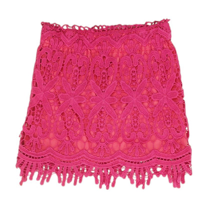 Pink Solid Mini Skirt