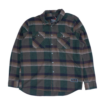 Brown Check Flannel Button Down