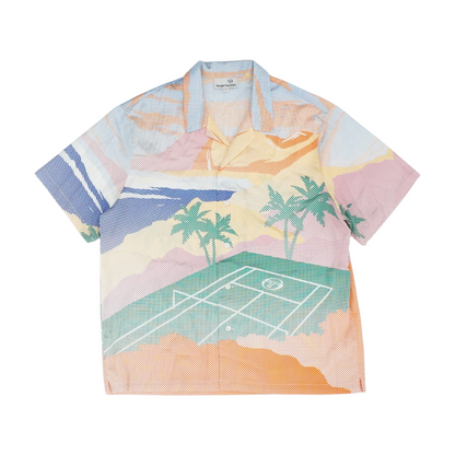 Multi Abstract Short Sleeve Button Down