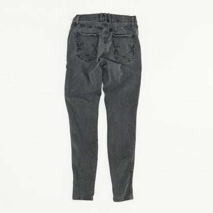 Black Solid Mid Rise Skinny Leg Jeans