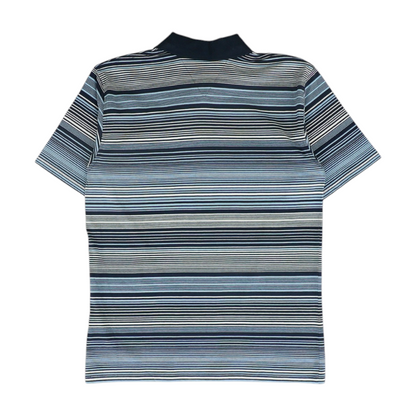 Blue Striped Short Sleeve Polo