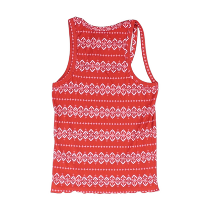 Red Graphic Pajama Top