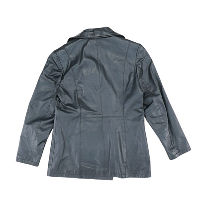 Black Solid Leather Jacket