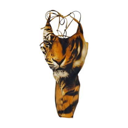Orange Animal Print One-Piece