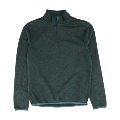 Green Solid 1/4 Zip Pullover