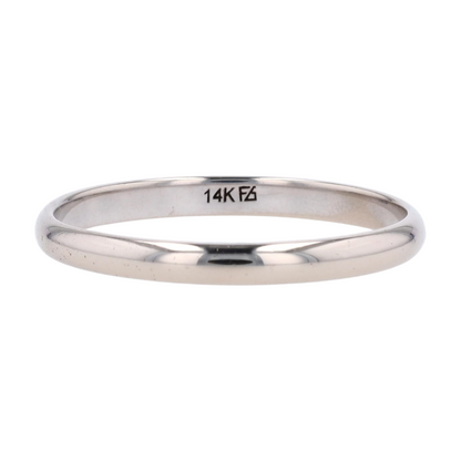14K White Gold Band Ring